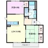 シダーｓグランデＢ棟 2LDKの間取り