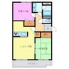 グランメール勝田 Ⅱ 2LDKの間取り