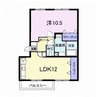 サンフラワーⅡ 1LDKの間取り