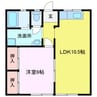 エスポアハイム 1LDKの間取り