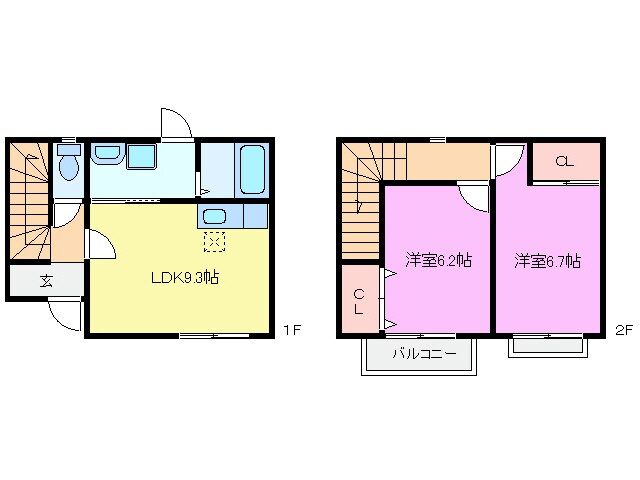 間取り図 Ｃｈｅｒｉｒ恵 Ｂ棟