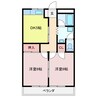 エバーランド伊藤 2DKの間取り