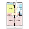エバーランド伊藤 2DKの間取り