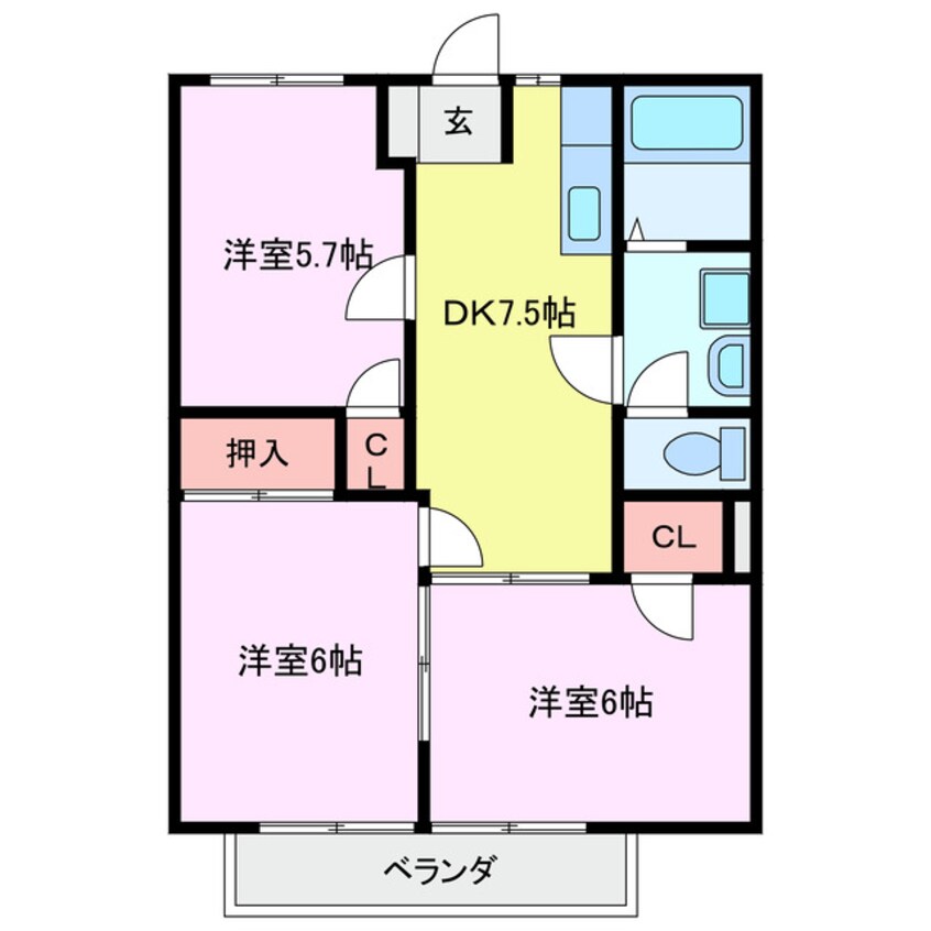 間取図 ポワソンボワールＡ