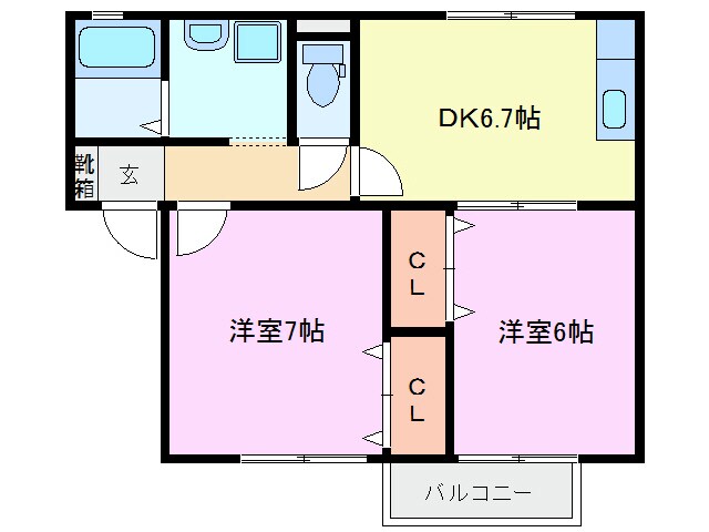 間取り図 Ｃａｓａ Ｗａｋａｍａｔｓｕ Ａ棟