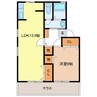 セジュール江島本町 1LDKの間取り