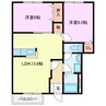 アルタイル Ⅰ 2LDKの間取り