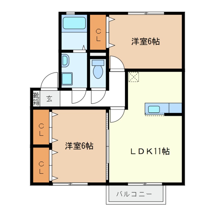 間取図 クレールフジ