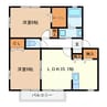 メルヴェーユ 2LDKの間取り