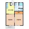 ハイツグランディール 2DKの間取り