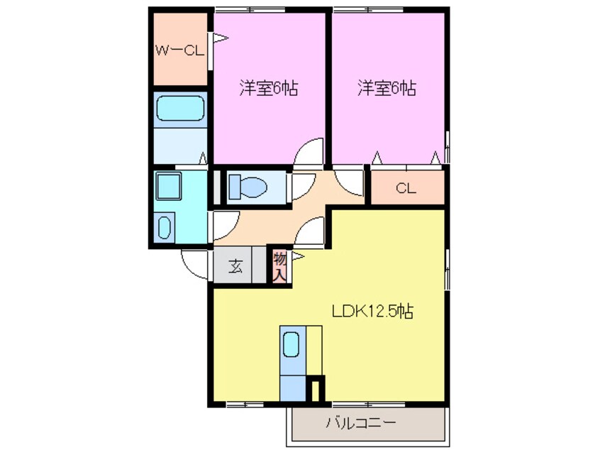 間取図 カーサ ハーモニー Ｂ棟