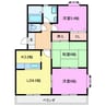 Ｗｏｏｄ Ｈｉｌｌｓ Ｂ棟 3DKの間取り