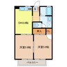 エスポアールＭＩＤＡ　Ｂ棟 2DKの間取り
