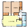 ハニーネスト Ｂ棟 2LDKの間取り