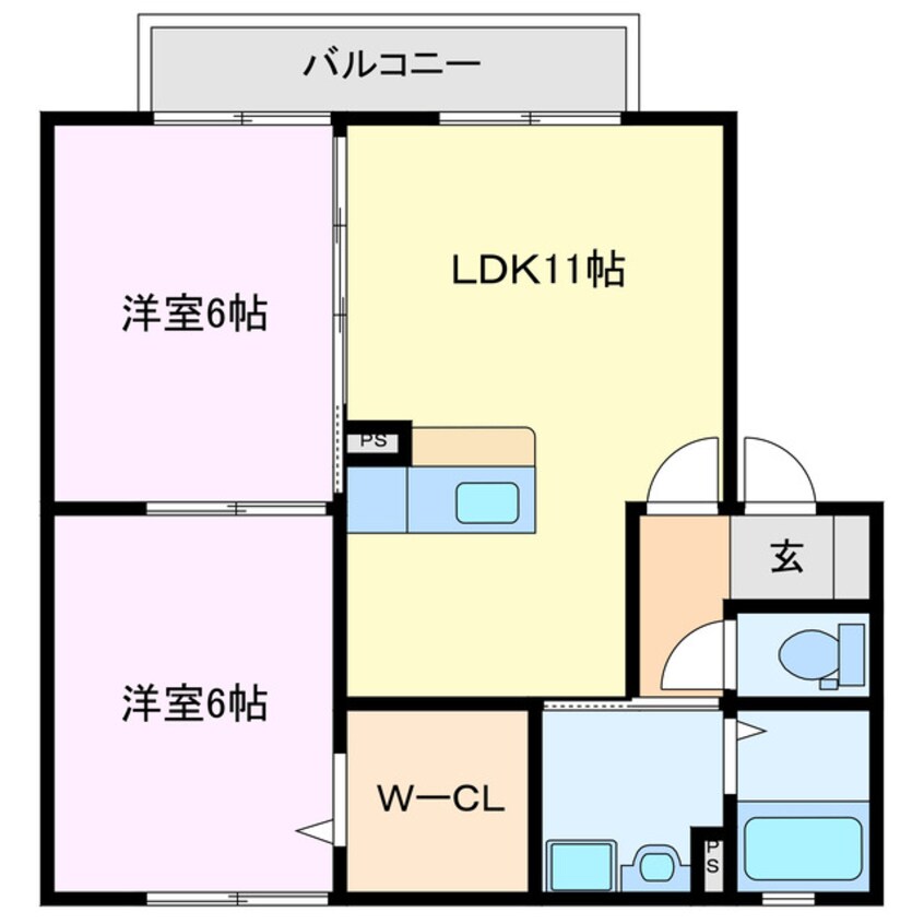 間取図 近鉄名古屋線/白子駅 徒歩10分 1階 築18年