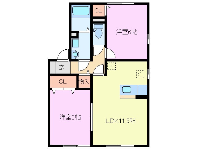 間取り図 Ｋｉｉｔｏｓ　Ｂ棟