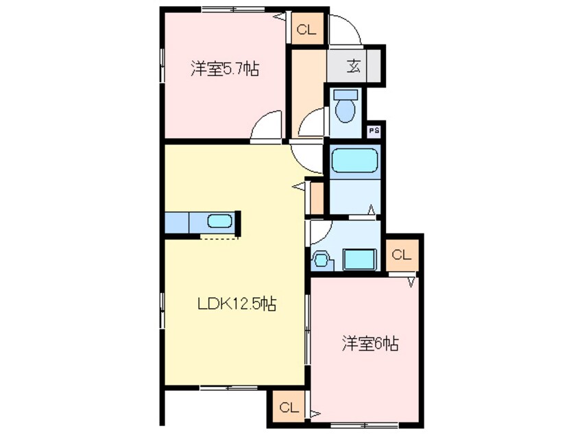 間取図 ツインシティー道伯Ｂ棟