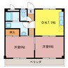 サンライズ大池 2DKの間取り