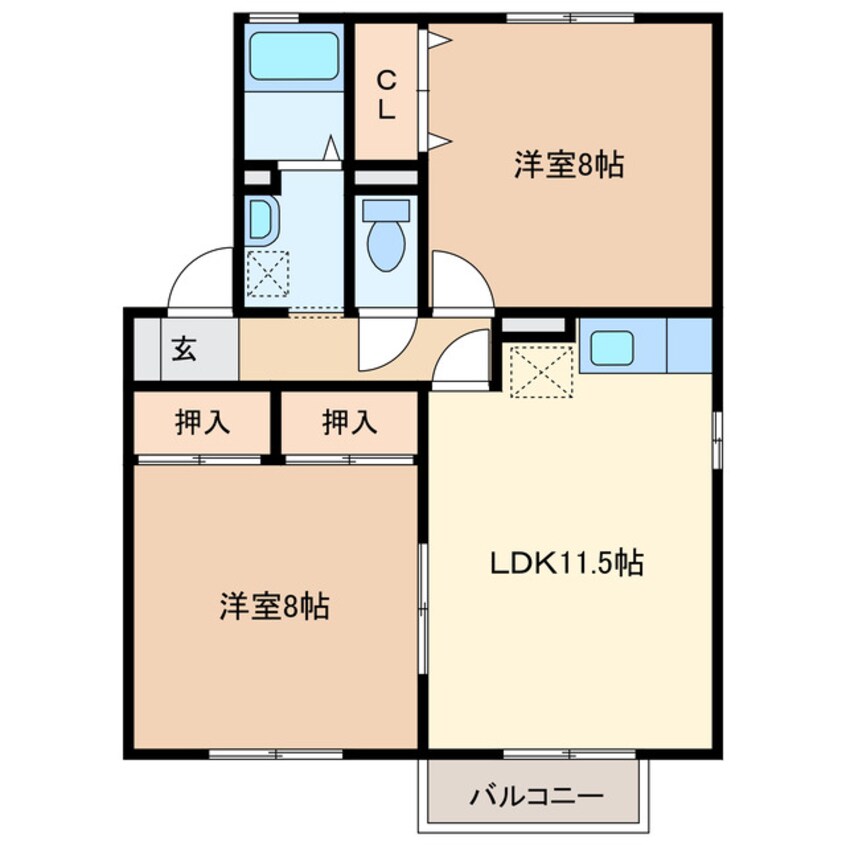 間取図 グランタイル高岡Ａ棟