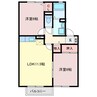メープル・クロス・エガムロⅡ 2LDKの間取り