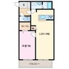 ウッドベルスクエアＢ棟 1LDKの間取り