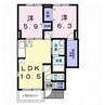 カーサ　ミーア 2LDKの間取り