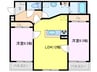 ウッドベルステージ 2LDKの間取り