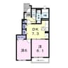 ブランコートA棟 2DKの間取り