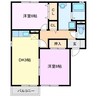 クレールコートD棟 2DKの間取り