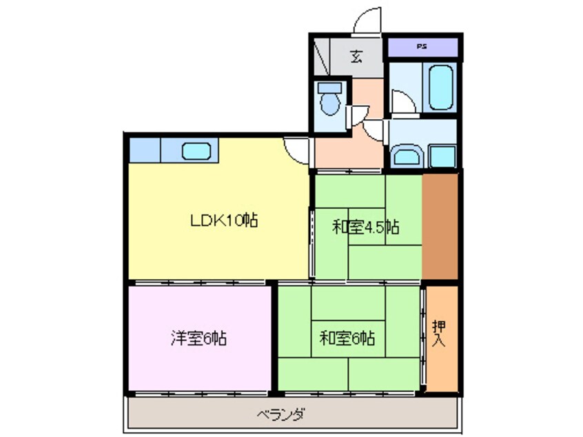 間取図 マンション光洋白子102号室