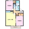 ドミール三日市Ｂ棟 2LDKの間取り