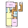 プロヴァンスみなみ山B棟 2LDKの間取り
