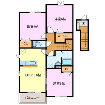 間取図 レクイアーレ72　Ｄ