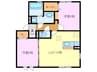 ドレクシア庄野 2LDKの間取り
