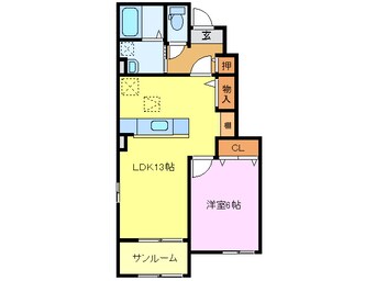 間取図 シャン・ド・フルールA棟