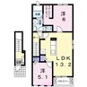 エルシェアート南風 2LDKの間取り