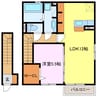 グランディールC棟 1LDKの間取り