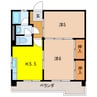 エムズハイツ 2Kの間取り