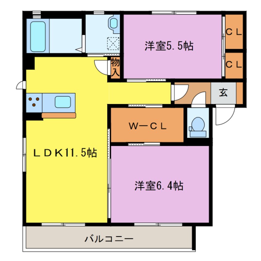 間取図 レシェンテＢ棟