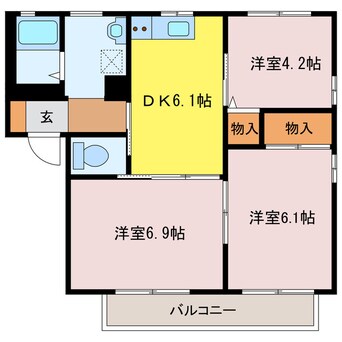 間取図 ヴィルヌーブ・スズカE棟