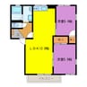 エスポアールＭＩＤＡ　A棟 2LDKの間取り