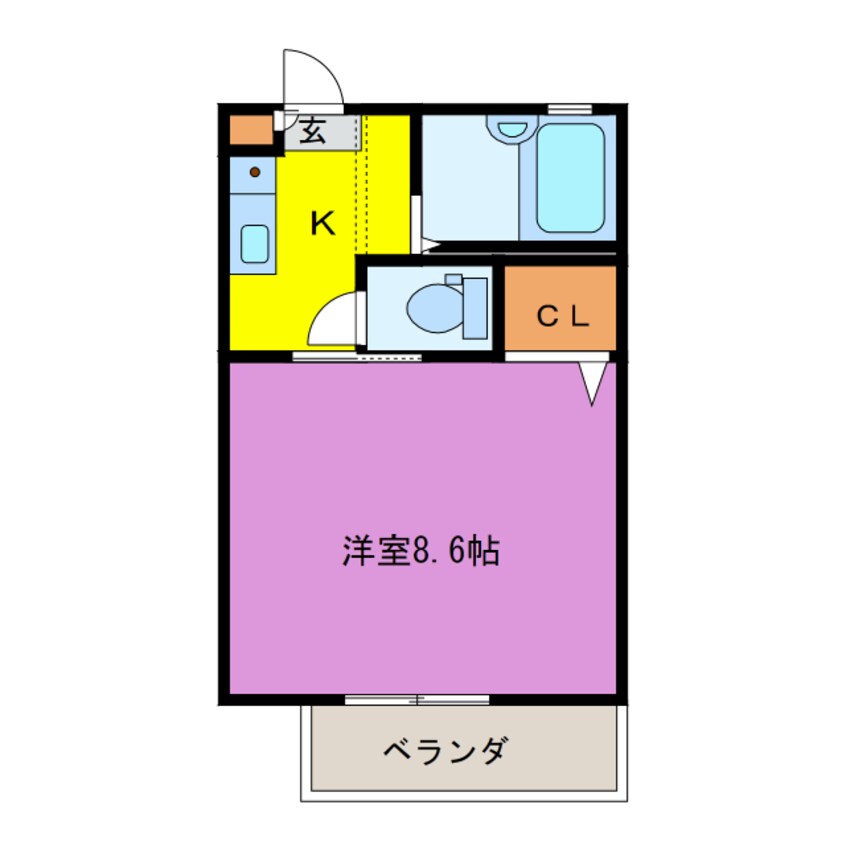 間取図 近鉄名古屋線/白子駅 徒歩24分 2階 築27年