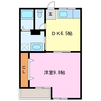 間取図 ダイムコーポ大池B棟