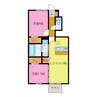 雅野Ⅷ 2LDKの間取り