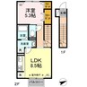 メルベーユ　(南江島町) 1LDKの間取り