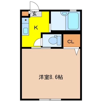 間取図 近鉄名古屋線/白子駅 徒歩24分 2階 築28年