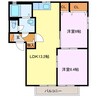 パルＡ棟 2LDKの間取り