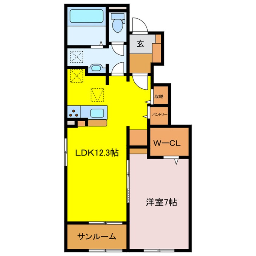 間取図 ミル　ハピネス　Ｂ