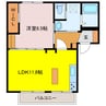 セントラル・ビラ・スズカB棟 1LDKの間取り