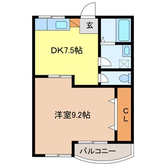 間取図 ダイムコーポ大池Ⅱ